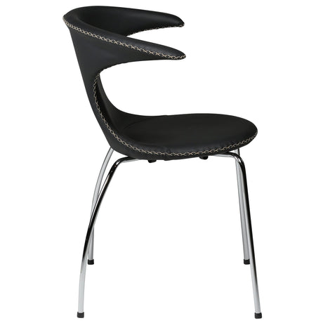 Flair Stol Black Leather, Chrome