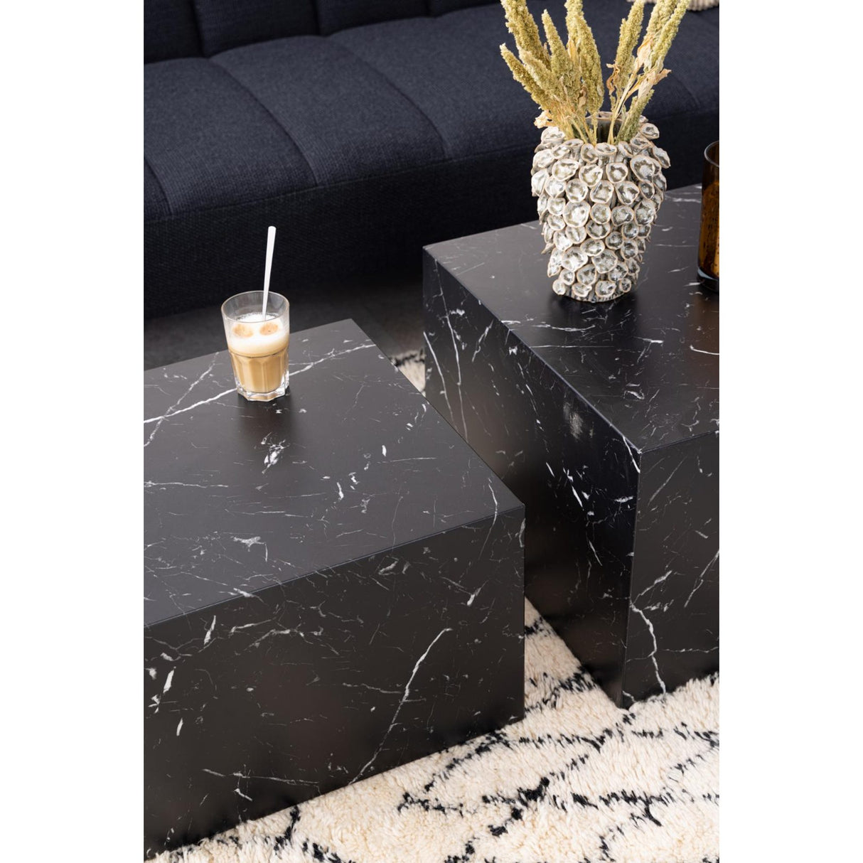 Dijon Soffbord Fyrkantig 40x58x58 cm Svart Marquina