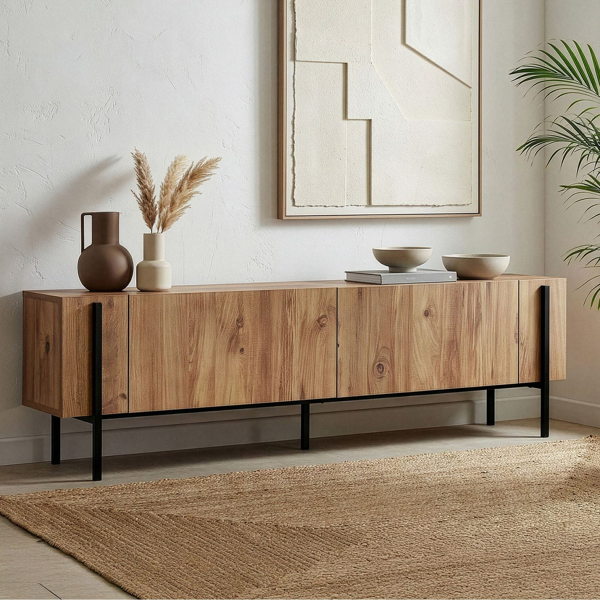 Carlito TV-bänk Atlantic Pine Black