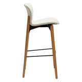 Paragon Barstol Bone White bouclé, Oak