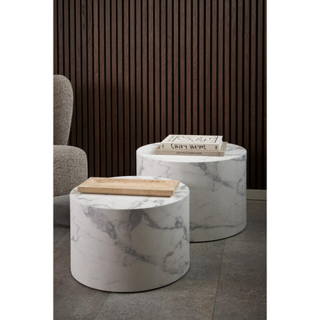 Dijon Satsbord Rund 58x58 cm Vit Carrara