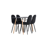 Danburi, Polar Rektangulär matgrupp Svart, Svart,Natur, 120 x 60