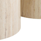 Dijon Soffbord Rund 40x58x58 cm Travertin