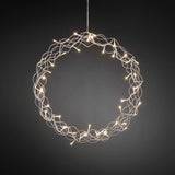 Varmvita LED Metall Julkrans med Belysning 45 cm, Silver