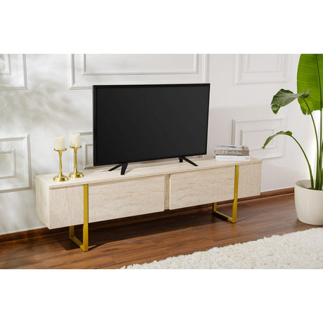Ulaanbaatar (180 x 50 x 30 cm) TV-bänk Travertin guld