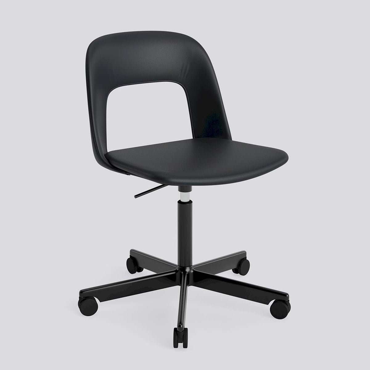 Layout 144 Kontorsstol Grano Black, Black – pulverlackerad aluminium