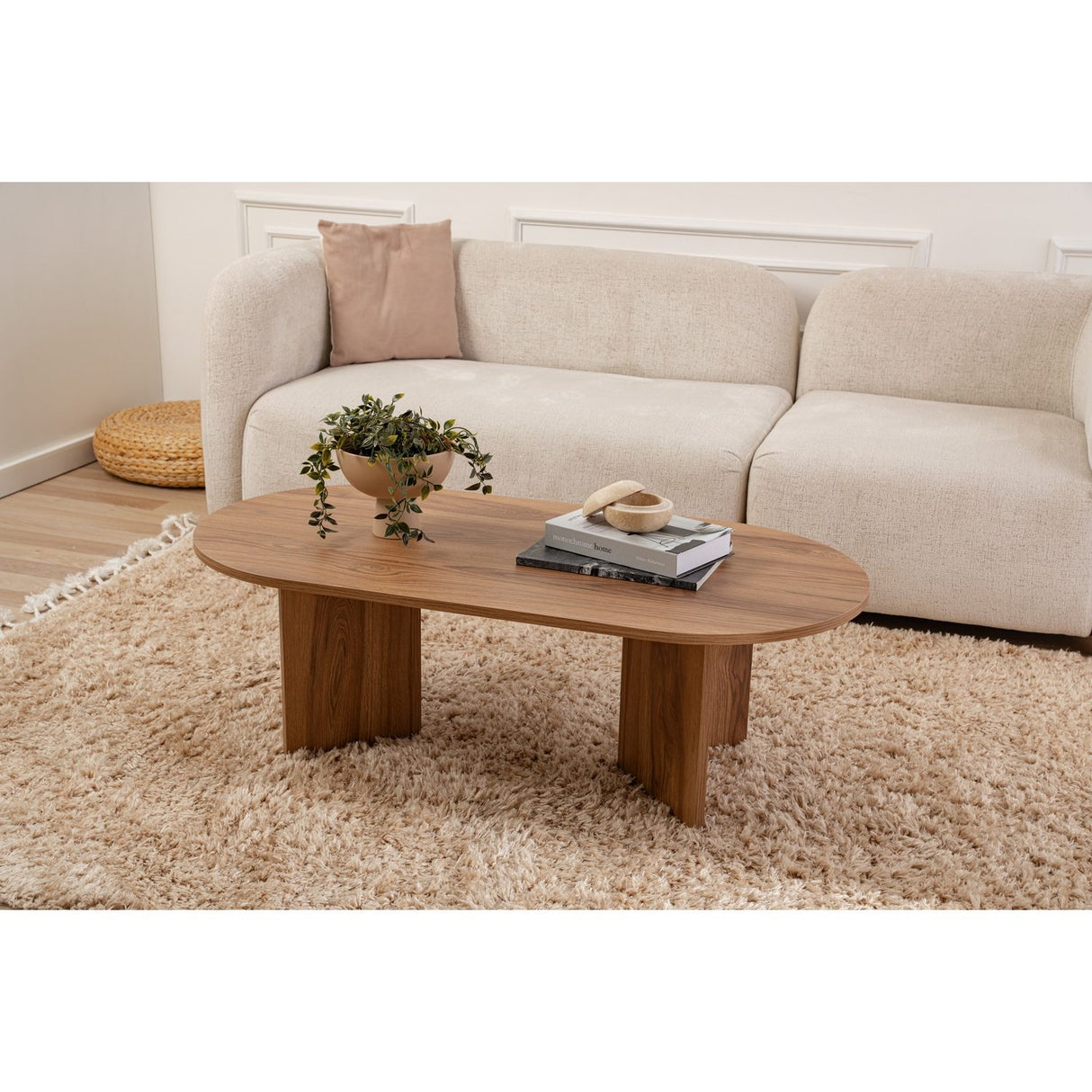 Oval (120 x 40 x 60 cm) luta Soffbord