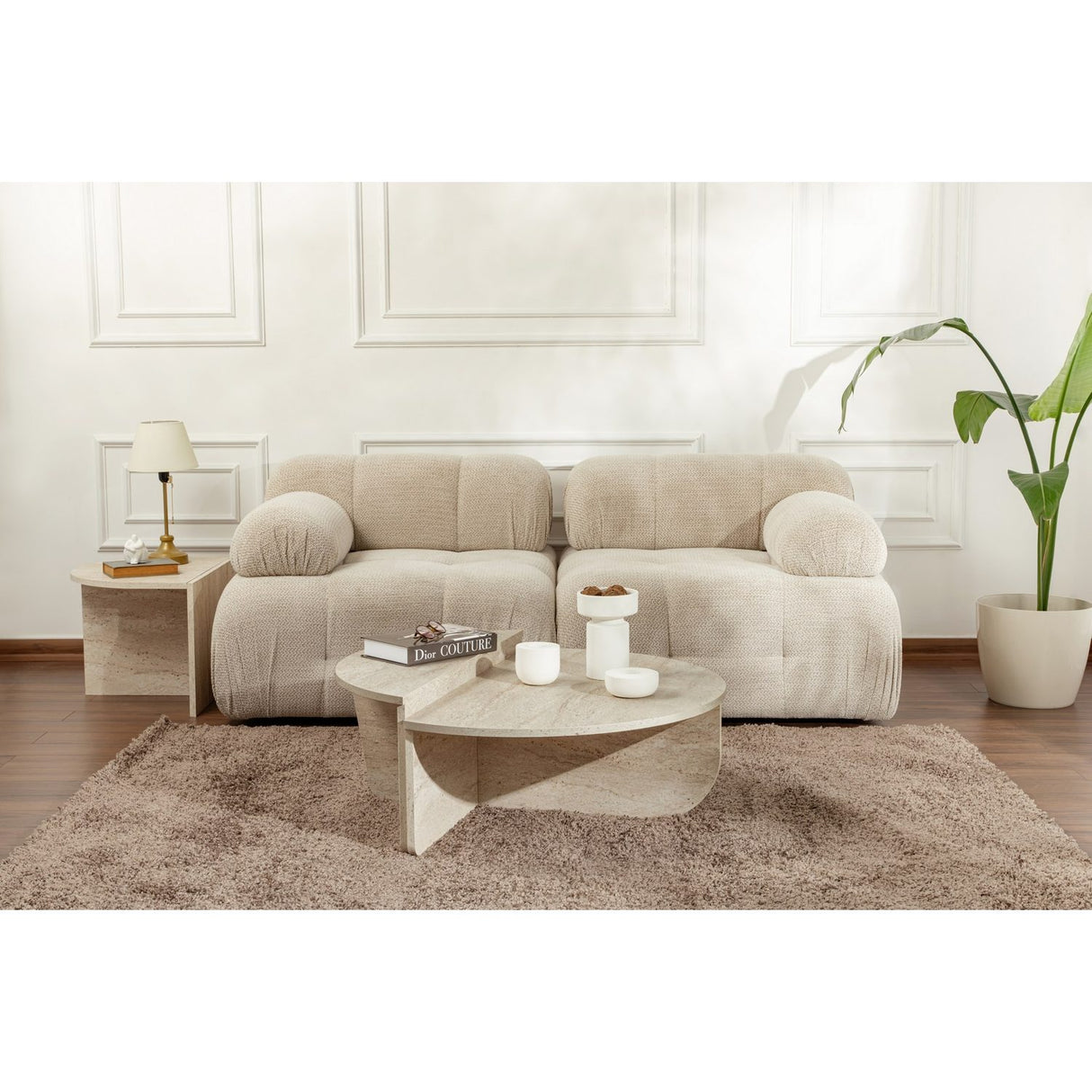 Durban (90 x 30 x 60 cm) Soffbord Travertin