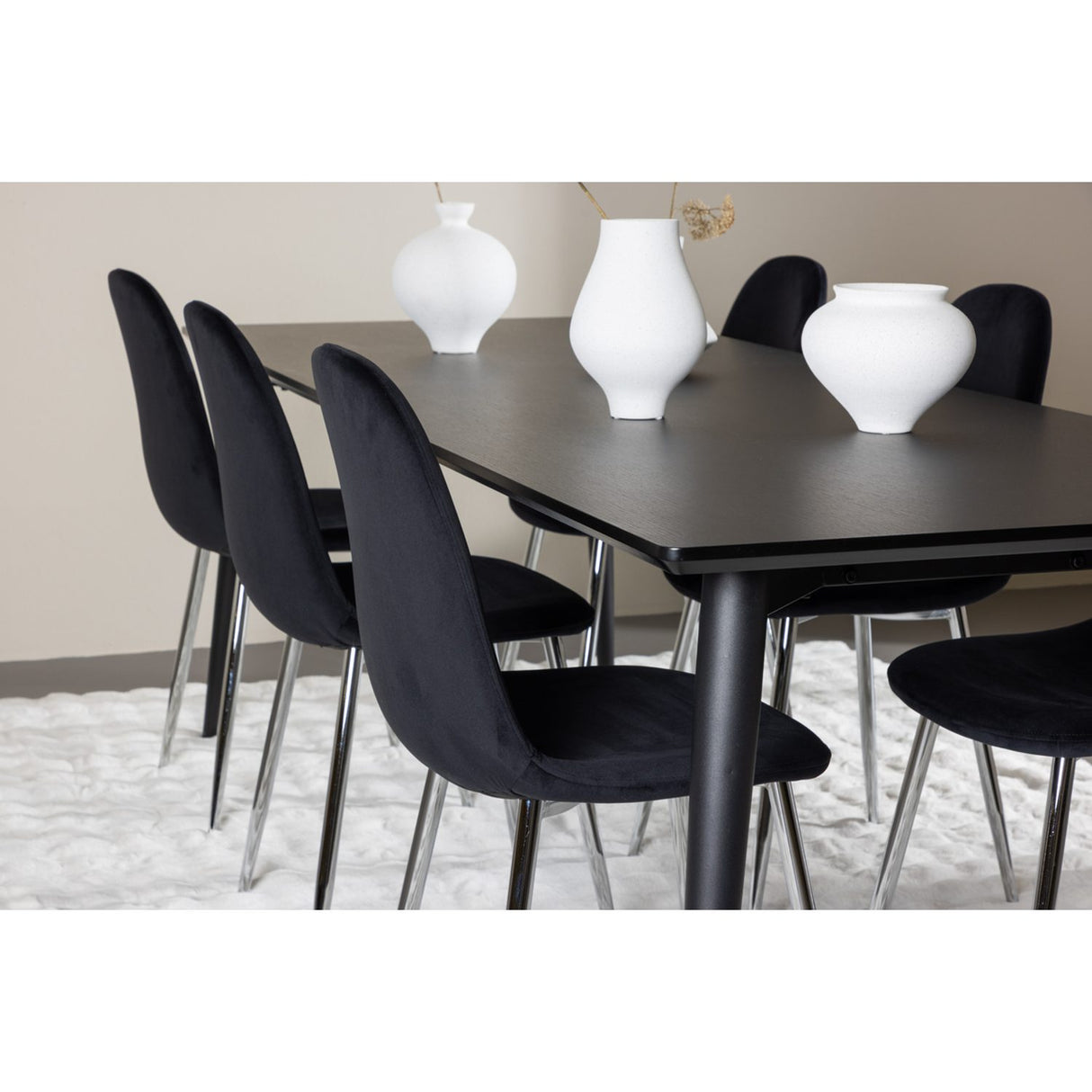 Ellis, Polar Rektangulär matgrupp Svart,Silver, Svart, 230 x 85