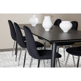 Ellis, Polar Rektangulär matgrupp Svart,Silver, Svart, 230 x 85
