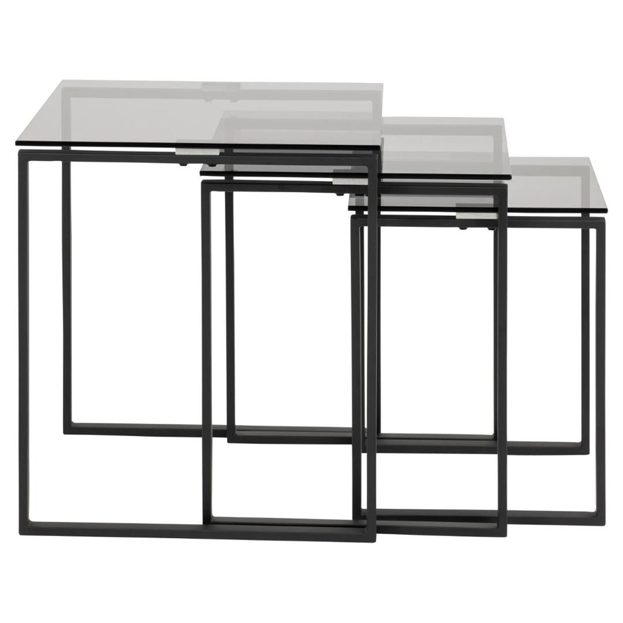 Katrine Satsbord Glas-top 55x50x50 cm Krom/Klar