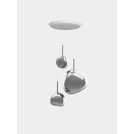 Melt Trio Round Pendelsystem LED Silver