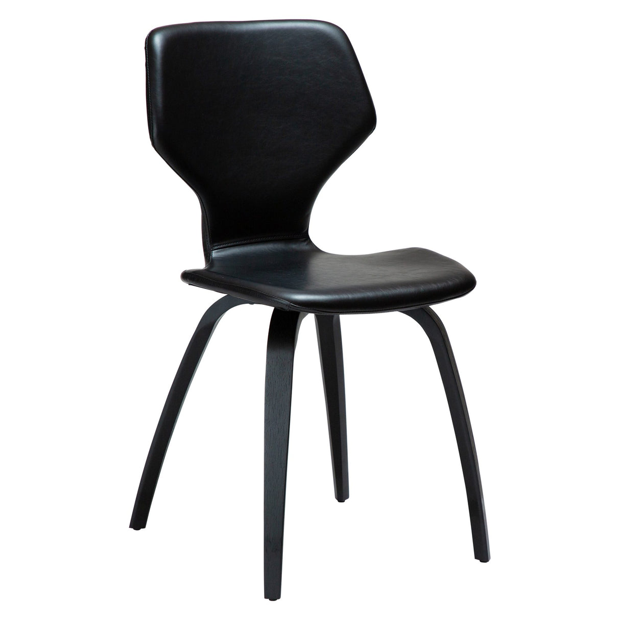 S.I.T Stol Vintage Black Art.Leather, Black Oak