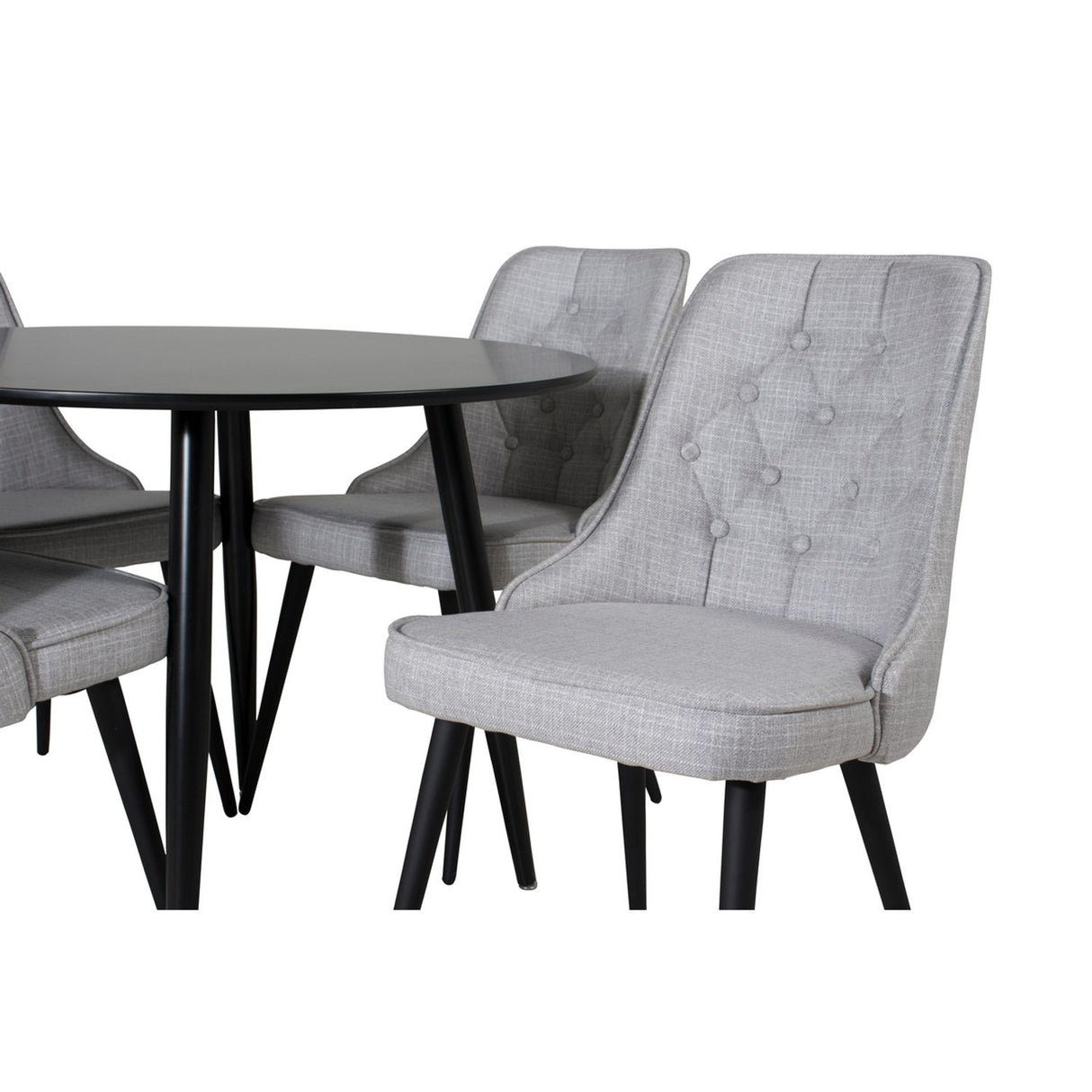 Plaza, Velvet Deluxe Rund matgrupp Svart,Ljusgrå, Svart, ⌀100