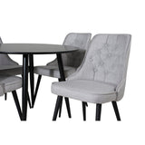 Plaza, Velvet Deluxe Rund matgrupp Svart,Ljusgrå, Svart, ⌀100