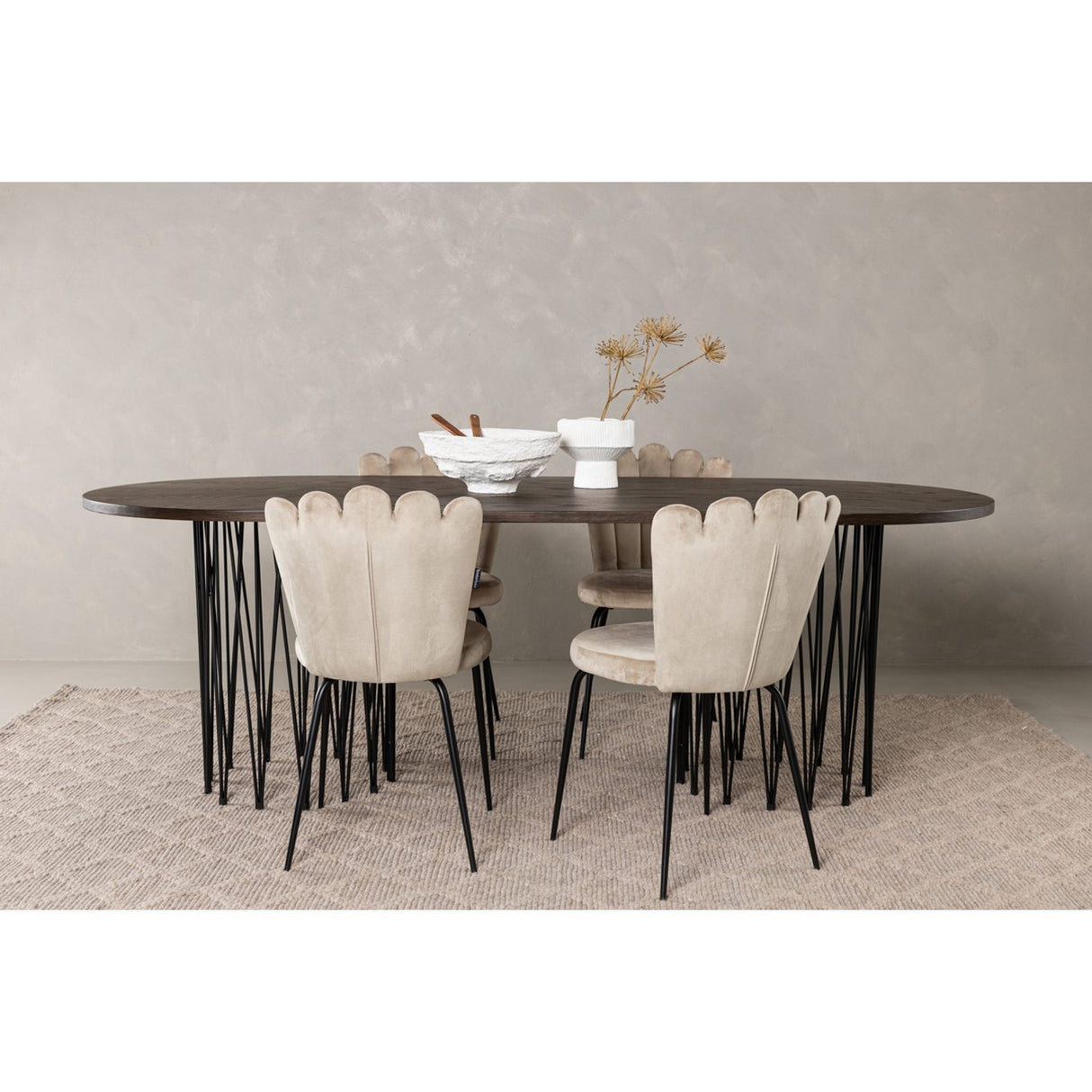 Stone, Limhamn Oval matgrupp Beige, Mocka, 4st