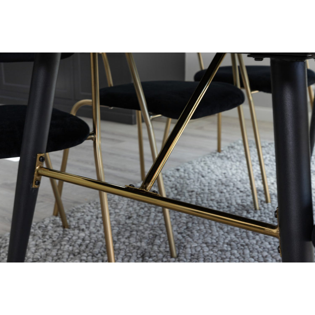 Gold, Arrow Rektangulär matgrupp Svart,Guld, Svart, 180 x 85