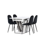 Disa, Polar Rektangulär matgrupp Svart, Grå,Vit, 120 x 80