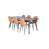 Sleek, Polar Rektangulär matgrupp Svart,Brun, Svart, 195 x 95