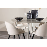 Plaza, Sammet Rund matgrupp Beige,Svart, Beige, ⌀120