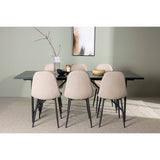 Astrid, Polar Rektangulär matgrupp Beige,Svart, Svart, 200 x 90