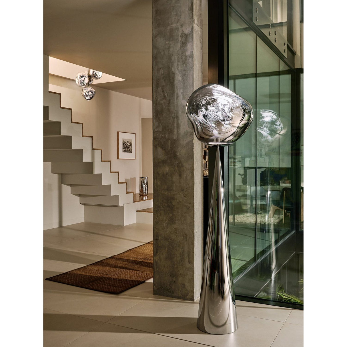 Melt Cone Fat Golvlampa Silver/Silver