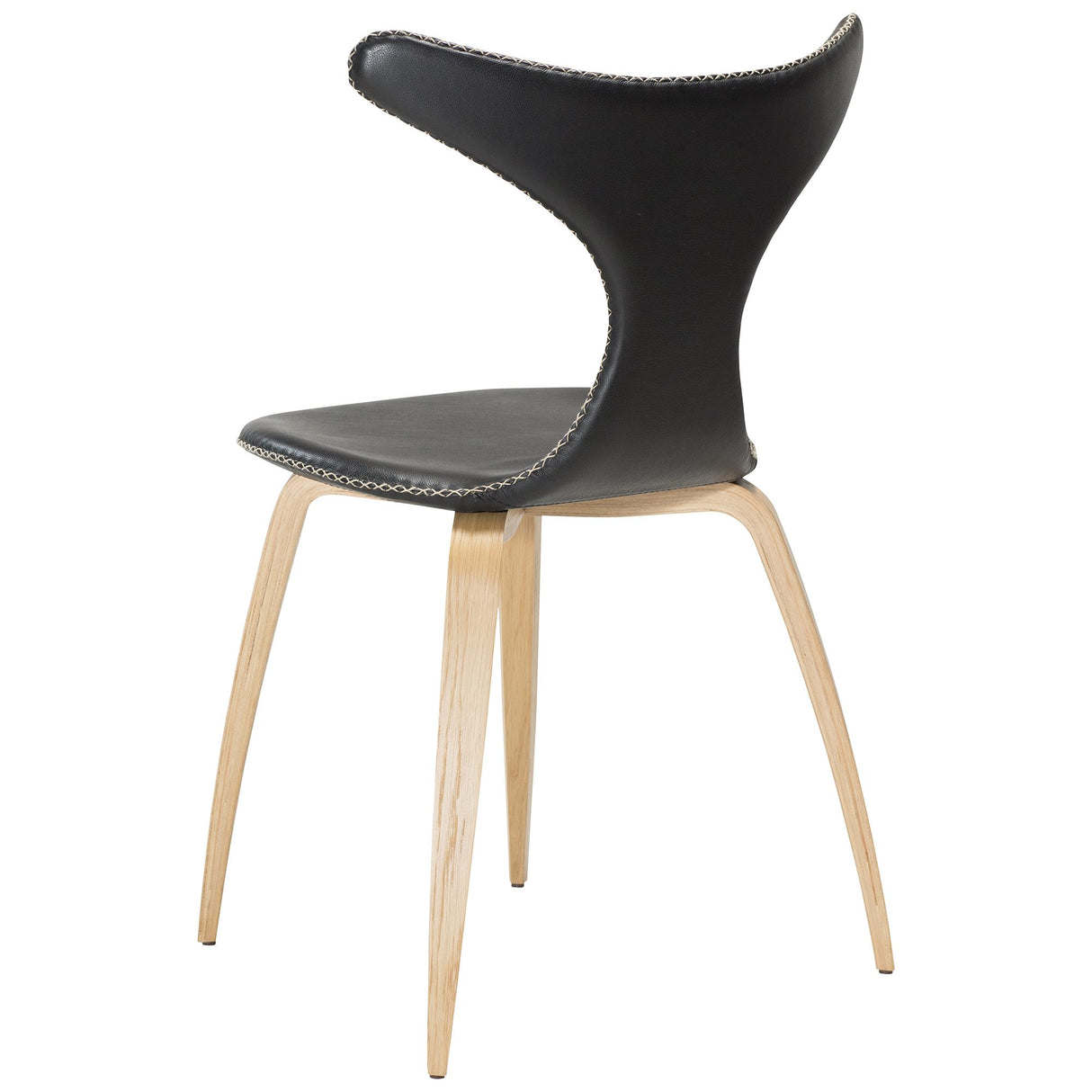 Dolphin Stol Black Leather, Oak
