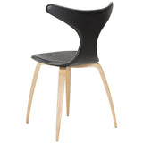 Dolphin Stol Black Leather, Oak