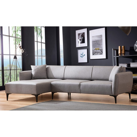 Belissimo (140-270 x 95 x 67 cm) Hörnsoffa Grå, Vänster