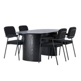 Isolde, Yesterday Oval matgrupp Svart, Svart, 180 x 90