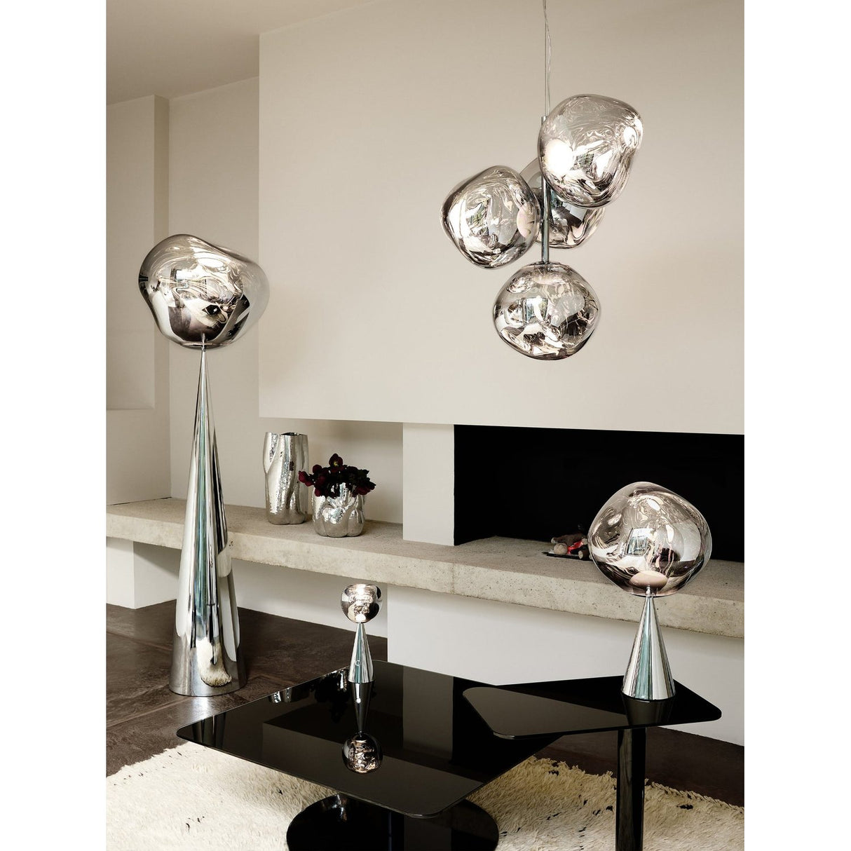 Melt Cone Fat Golvlampa Silver/Silver