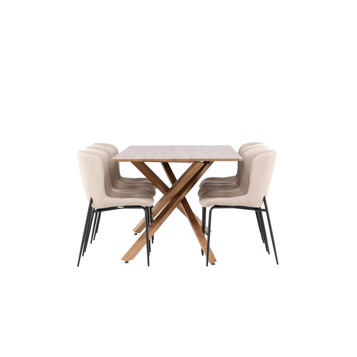 Piazza, Modesto Rektangulär matgrupp Beige,Svart, Mocka, 180 x 90