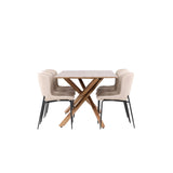 Piazza, Modesto Rektangulär matgrupp Beige,Svart, Mocka, 180 x 90