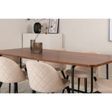 Uno, Velvet Rektangulär matgrupp Beige, Svart, Svart,Natur, 200 x 90