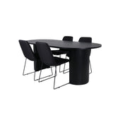 Bianca, Muce Oval matgrupp Svart, Svart, 200 x 90