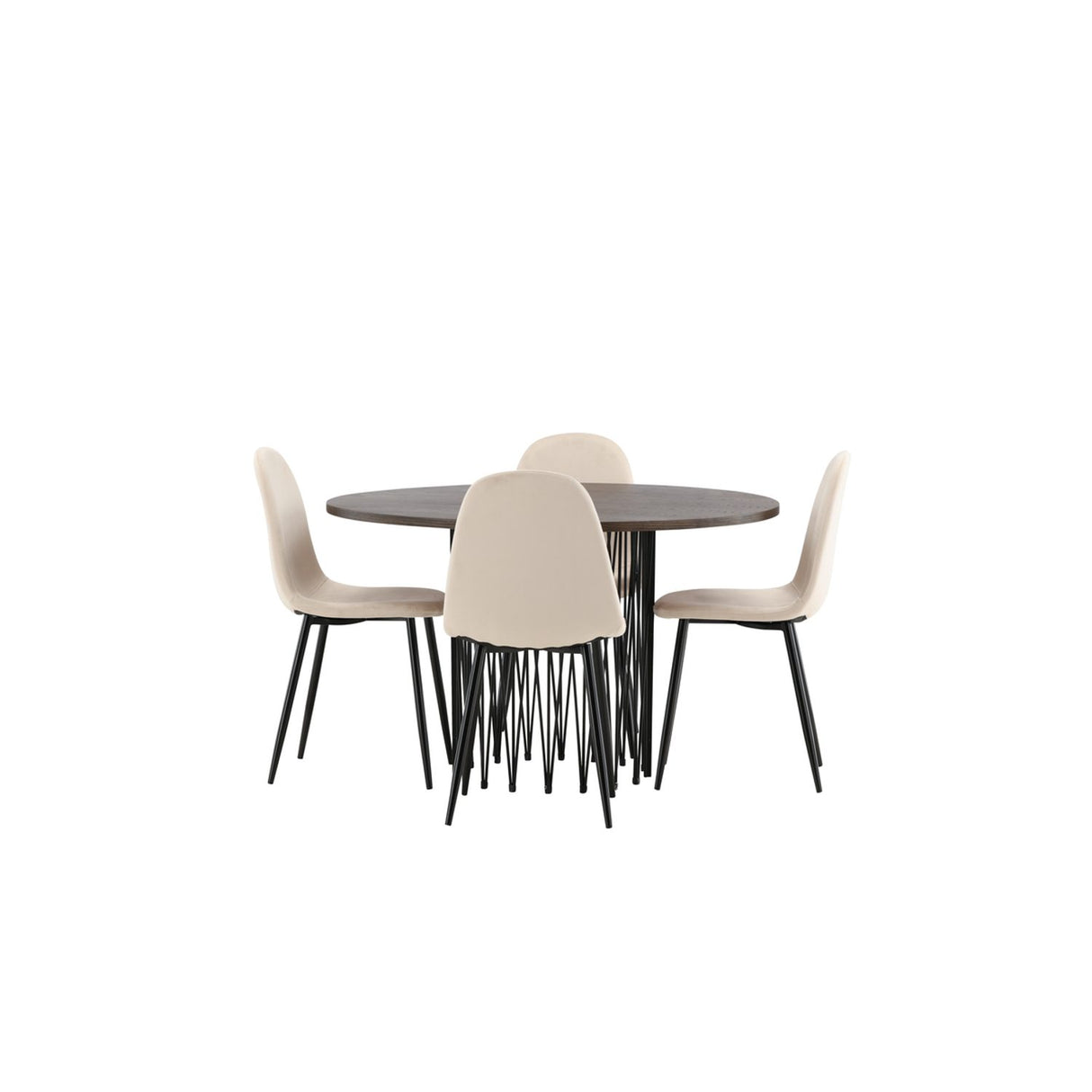 Stone, Polar Rund matgrupp Beige, Svart, Svart, Mocka, ⌀120