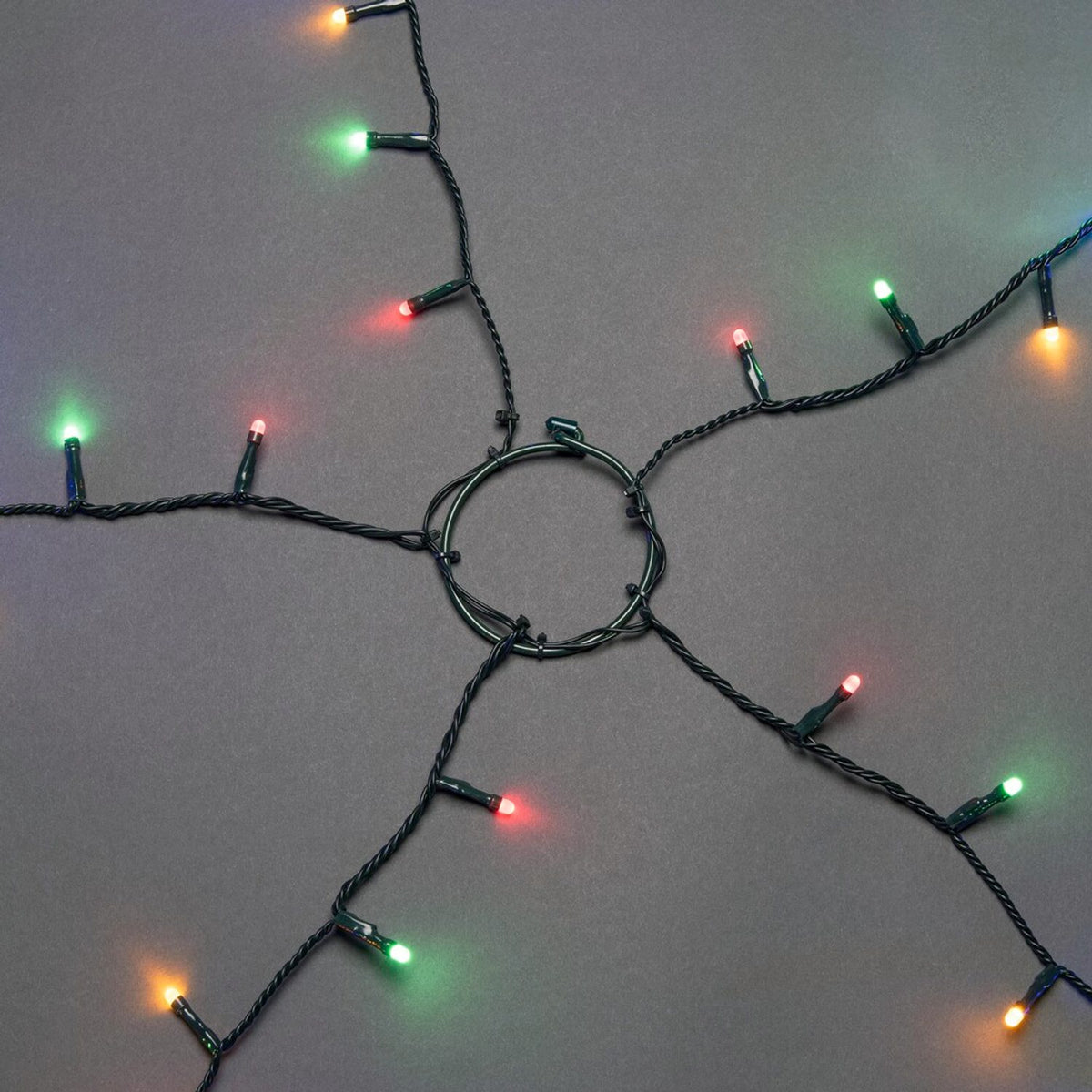 Slinga Frostad LED Mörkgrön Kabel Julgransbelysning Multifärg, 180 cm