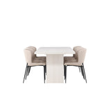 Olga, Modesto Rektangulär matgrupp Beige,Svart, Vit, 200 x 90