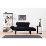 Helsingfors (155 x 85 x 70 cm) 2-sits bäddsoffa Svart