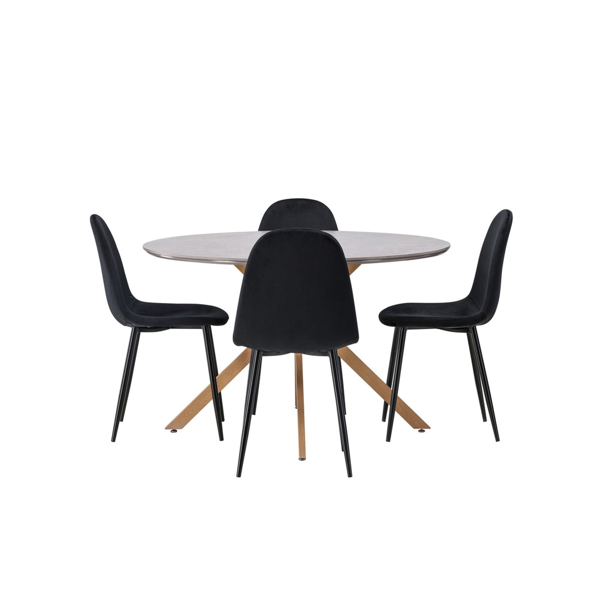 Piazza, Polar Rund matgrupp Svart, Grå, ⌀120
