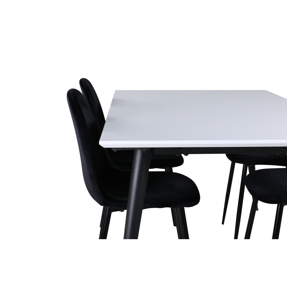 Jimmy, Polar Rektangulär matgrupp Svart, Svart, vit, 150 x 90