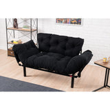 Helsingfors (155 x 85 x 70 cm) 2-sits bäddsoffa Svart