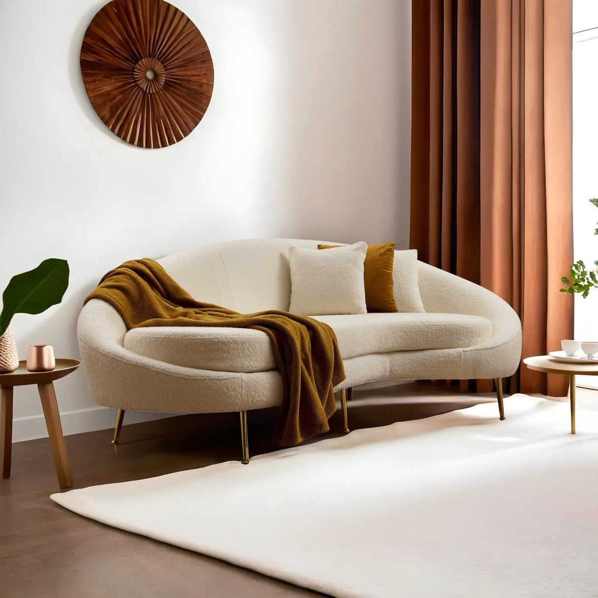 Luanda (255 x 85 x 120 cm) 3-sitssoffa Creme