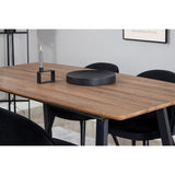 Inca, Velvet Rektangulär matgrupp Svart, Svart,Natur, 160 x 85