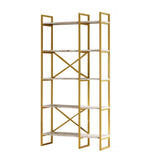 Dodoma Plus (87,5 x 175 x 30 cm) Vit marmor guld Bokhylla