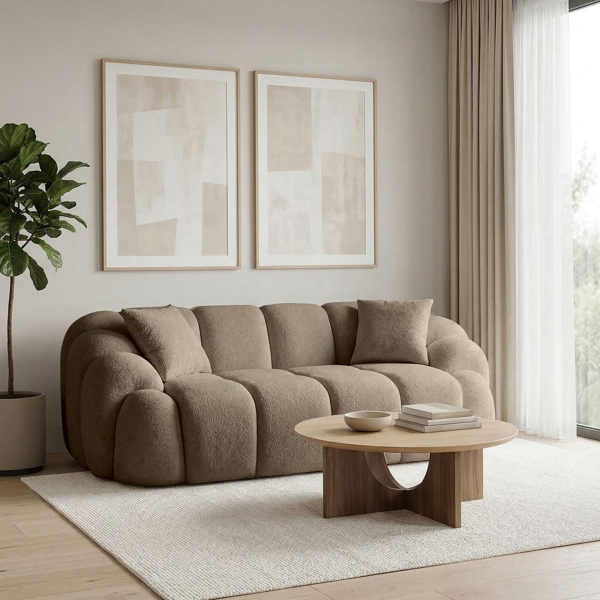 Octavio (199 x 70 x 80 cm) 2-sitssoffa Brun