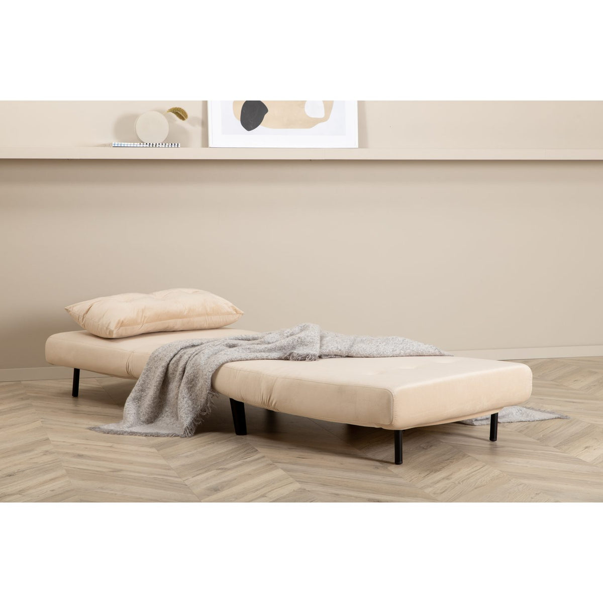 Vicky Fällsäng Beige, Polyestersammet
