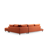 Auckland med puff (314-275 x 95 x 76 cm) Orange Hörnsoffa