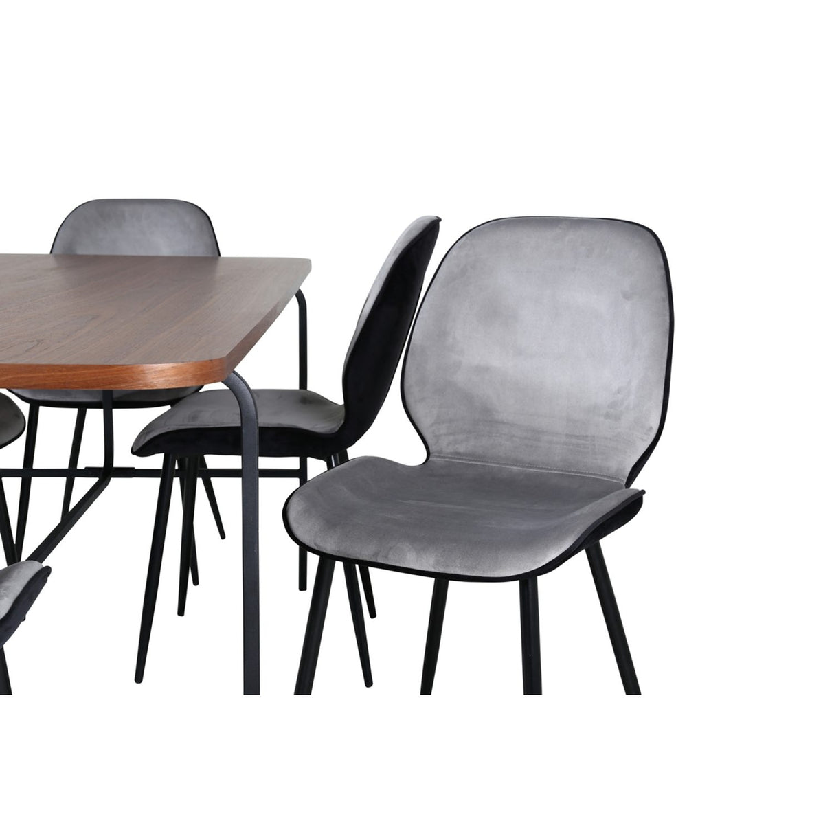 Uno, Emma Rektangulär matgrupp Svart,Grå, Svart,Natur, 200 x 90