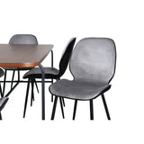 Uno, Emma Rektangulär matgrupp Svart,Grå, Svart,Natur, 200 x 90